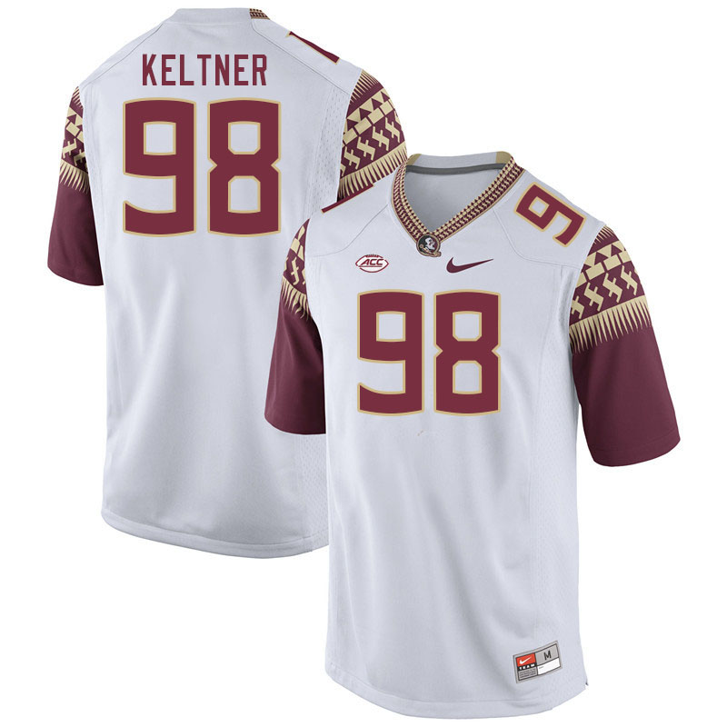 Men #98 Tyler Keltner Florida State Seminoles College Football Jerseys Stitched-White